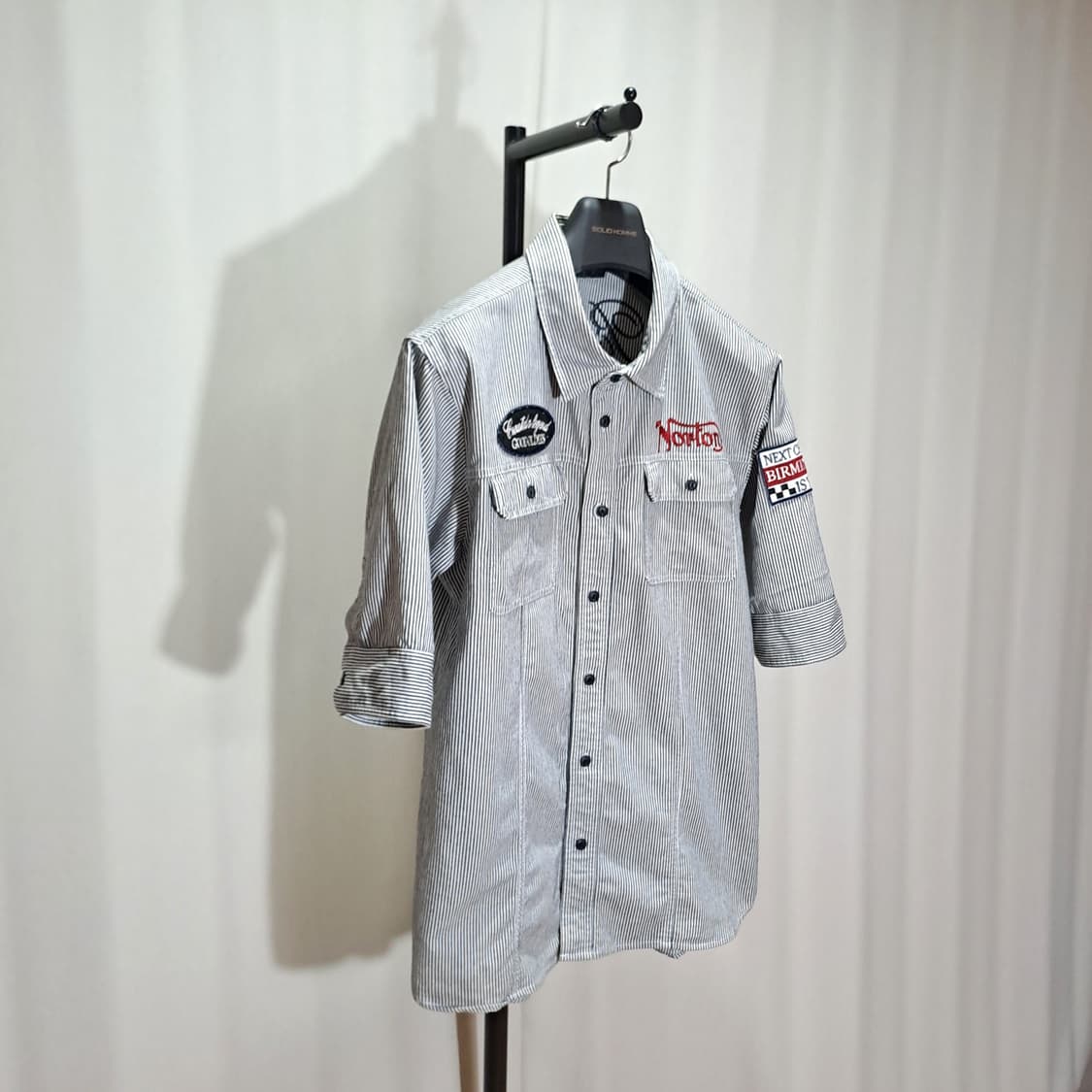 (택포) Norton 맨즈 반소매 자수 셔츠 100 B610 상품이미지2