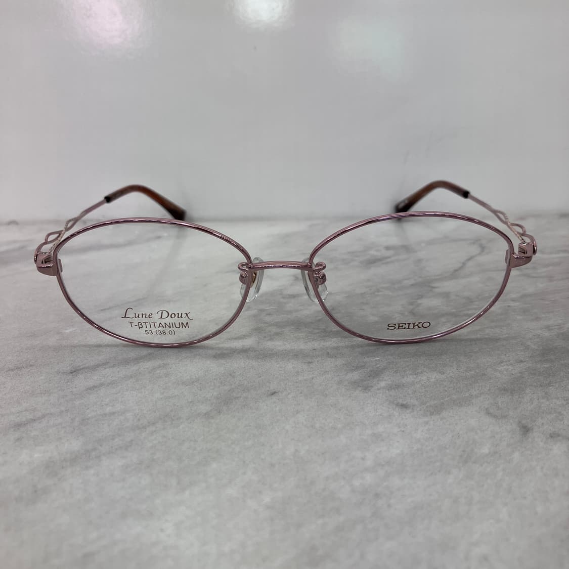 C82 세이코 SEIKO 빈티지 로즈골드 오벌 B-Titan 메탈테 안경 상품이미지6