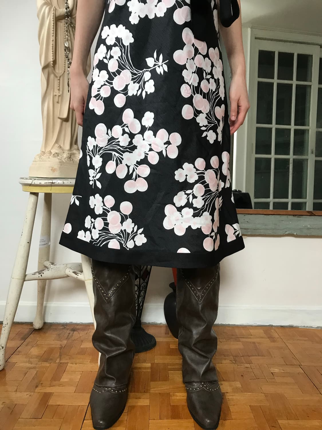 vintage velvet pattern one-piece 상품이미지6