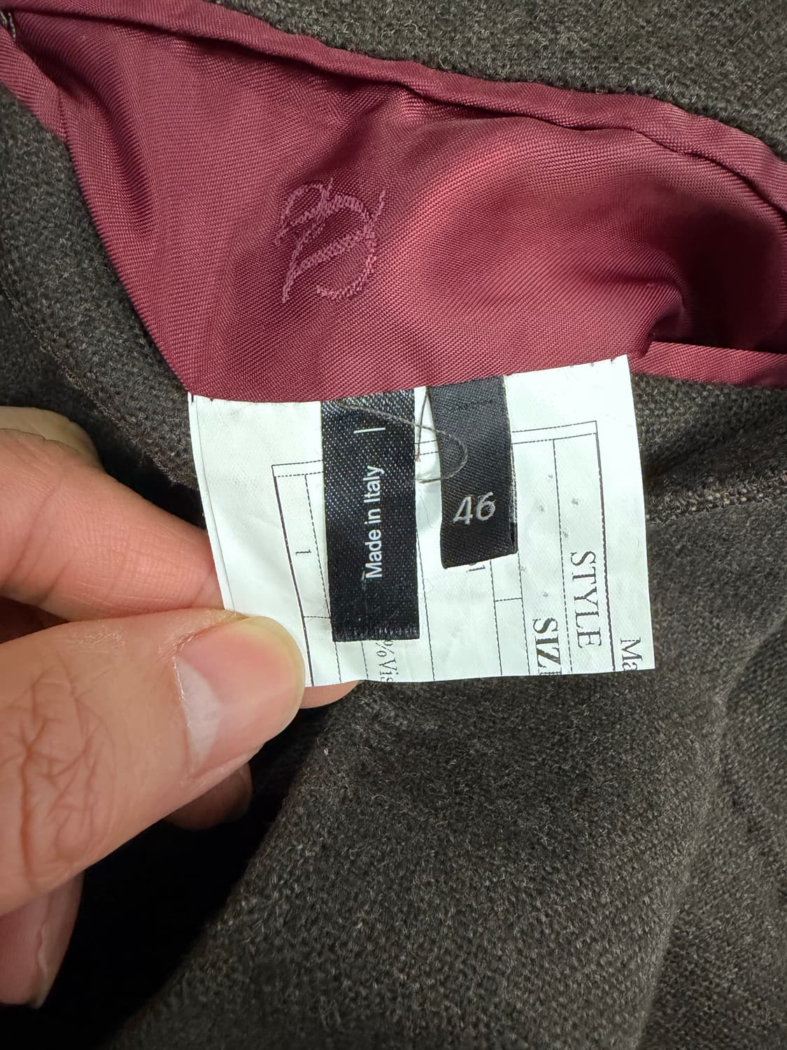 정품) 에스티듀퐁 이태리 브라운 남성 울자켓 46 상품이미지7