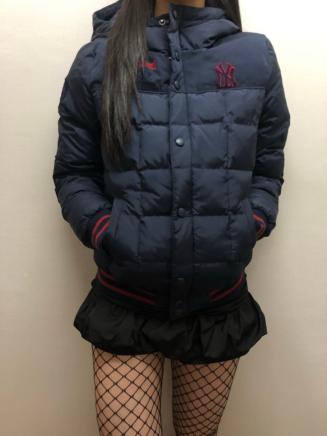 빈티지 mlb 네이비 숏패딩 상품이미지1