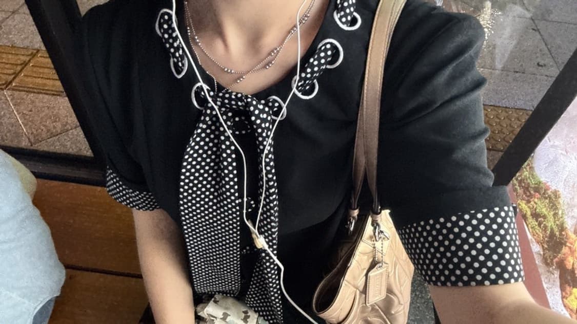 빈티지 블랙 도트 자켓 상품이미지1