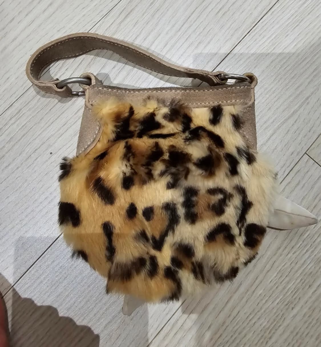 블루마린 레오파드 리본 미니 백 상품이미지2