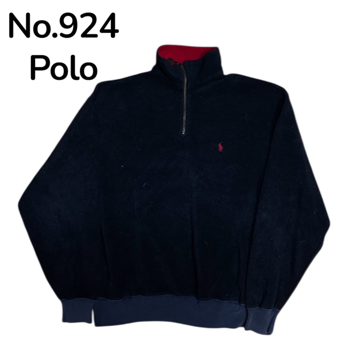 폴로 랄프로렌 다크 네이비 뽀글이 후리스 반집업 맨투맨 L 상품이미지1