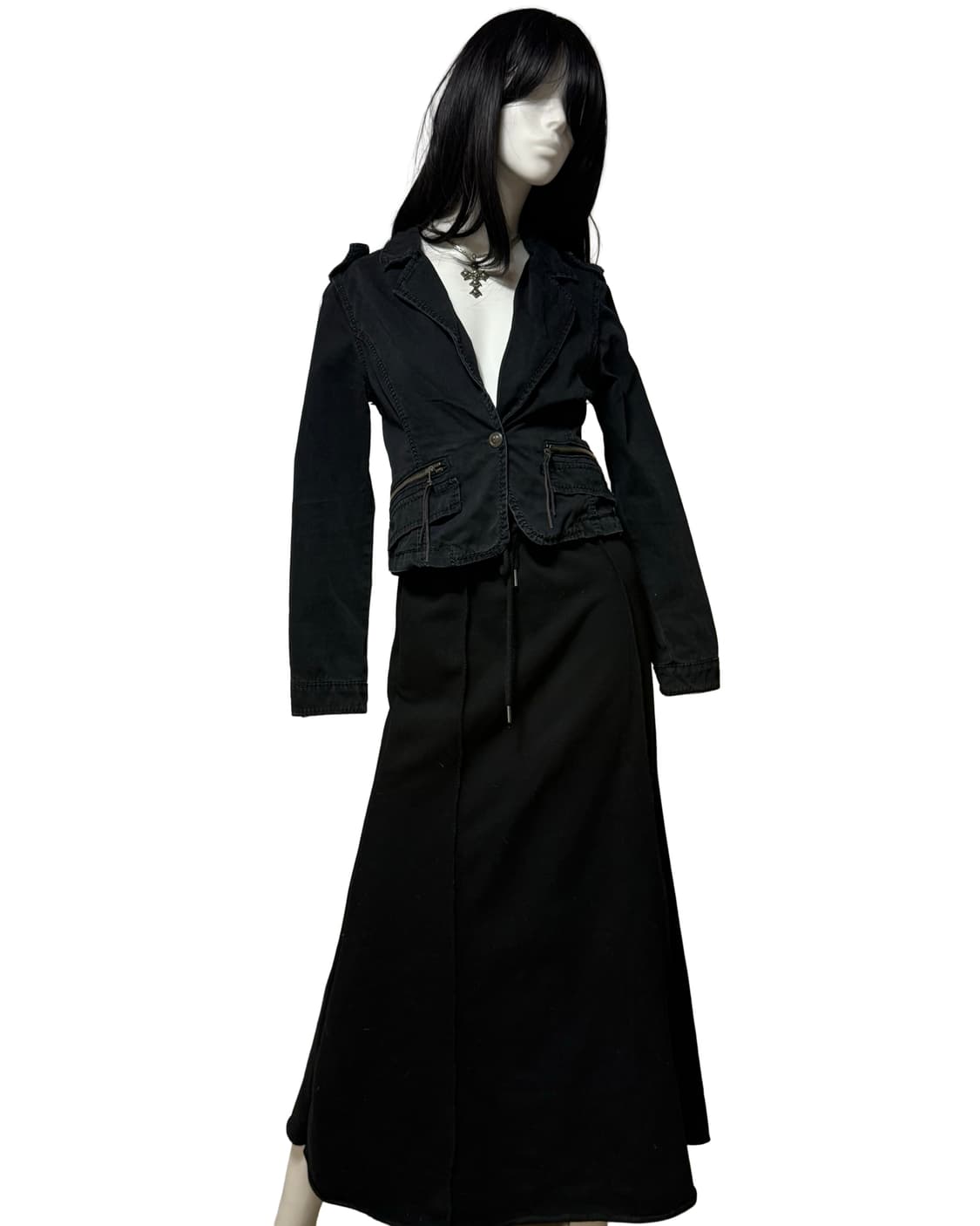 빈티지 락시크 흑청 데님 자켓 상품이미지3