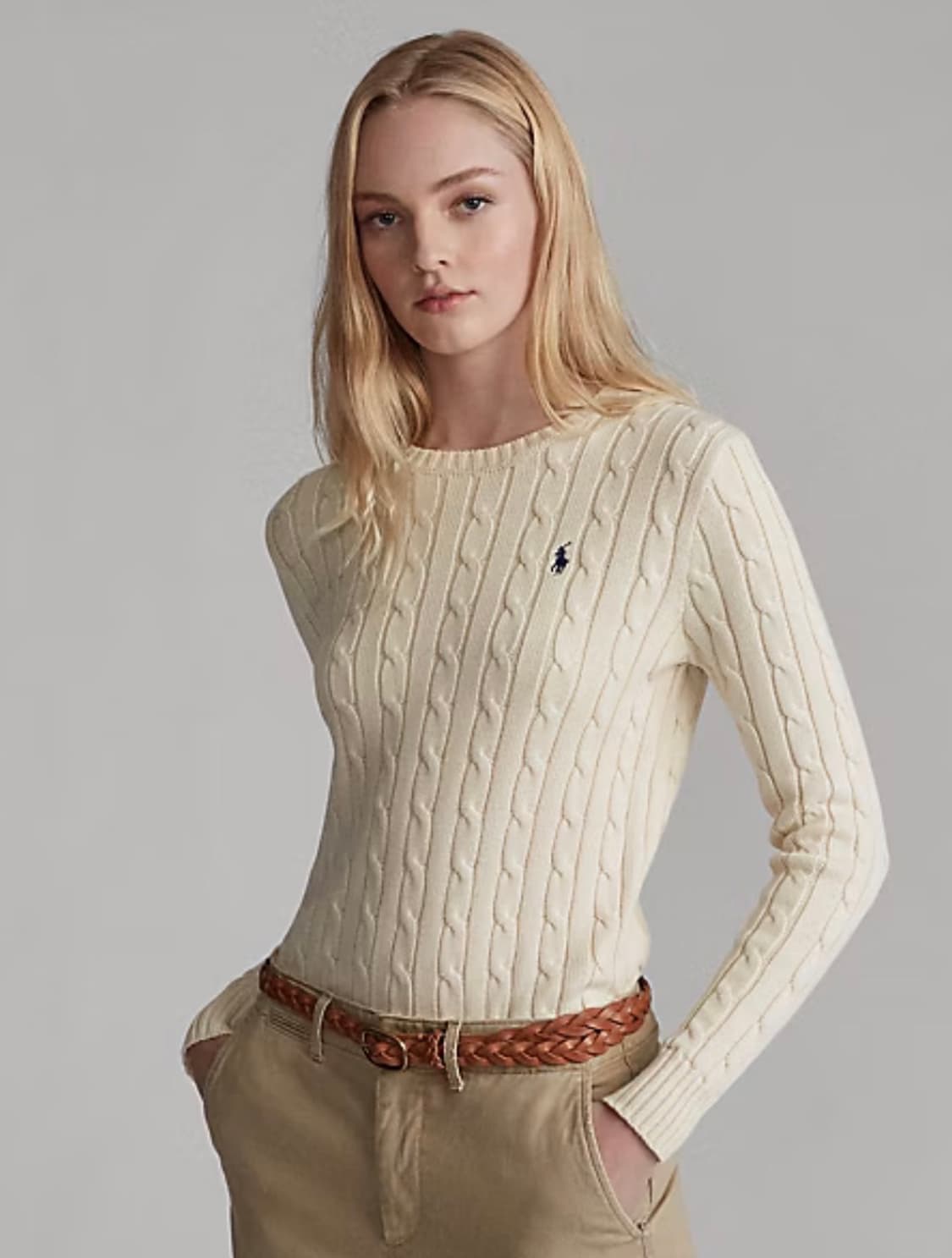 폴로 랄프로렌 신형 QR 케이블 니트 XS 상품이미지5