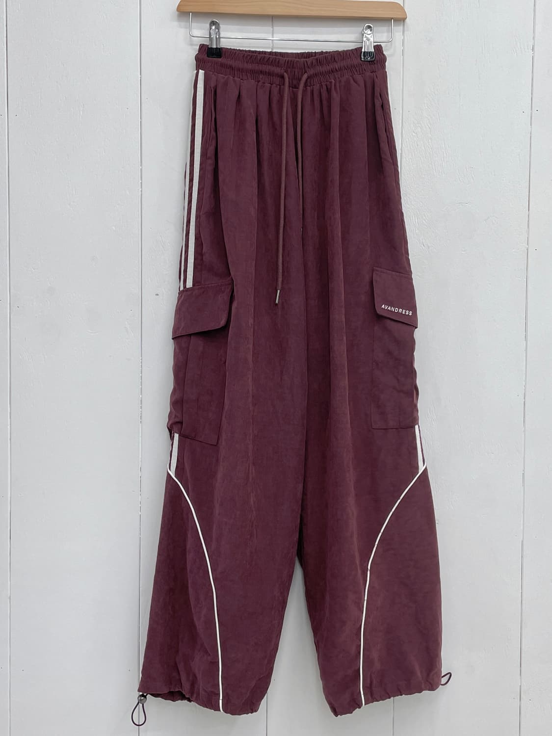 아반드레스 사이드 라인 카고 조거 팬츠 버건디 상품이미지9