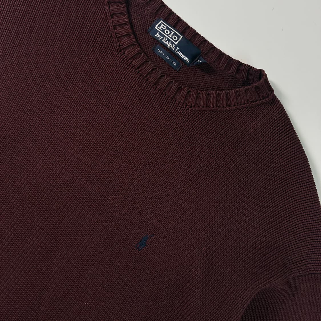 Polo 폴로 랄프로렌 버건디 라운드 니트 상품이미지3