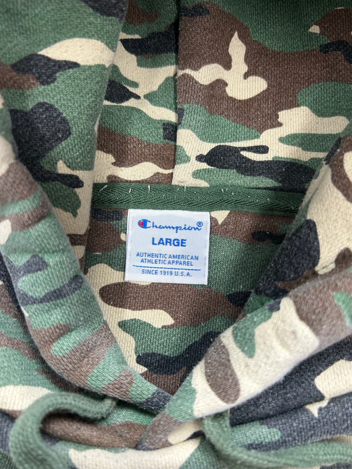 챔피온 제펜 카모 빅로고 후드티 L 상품이미지5