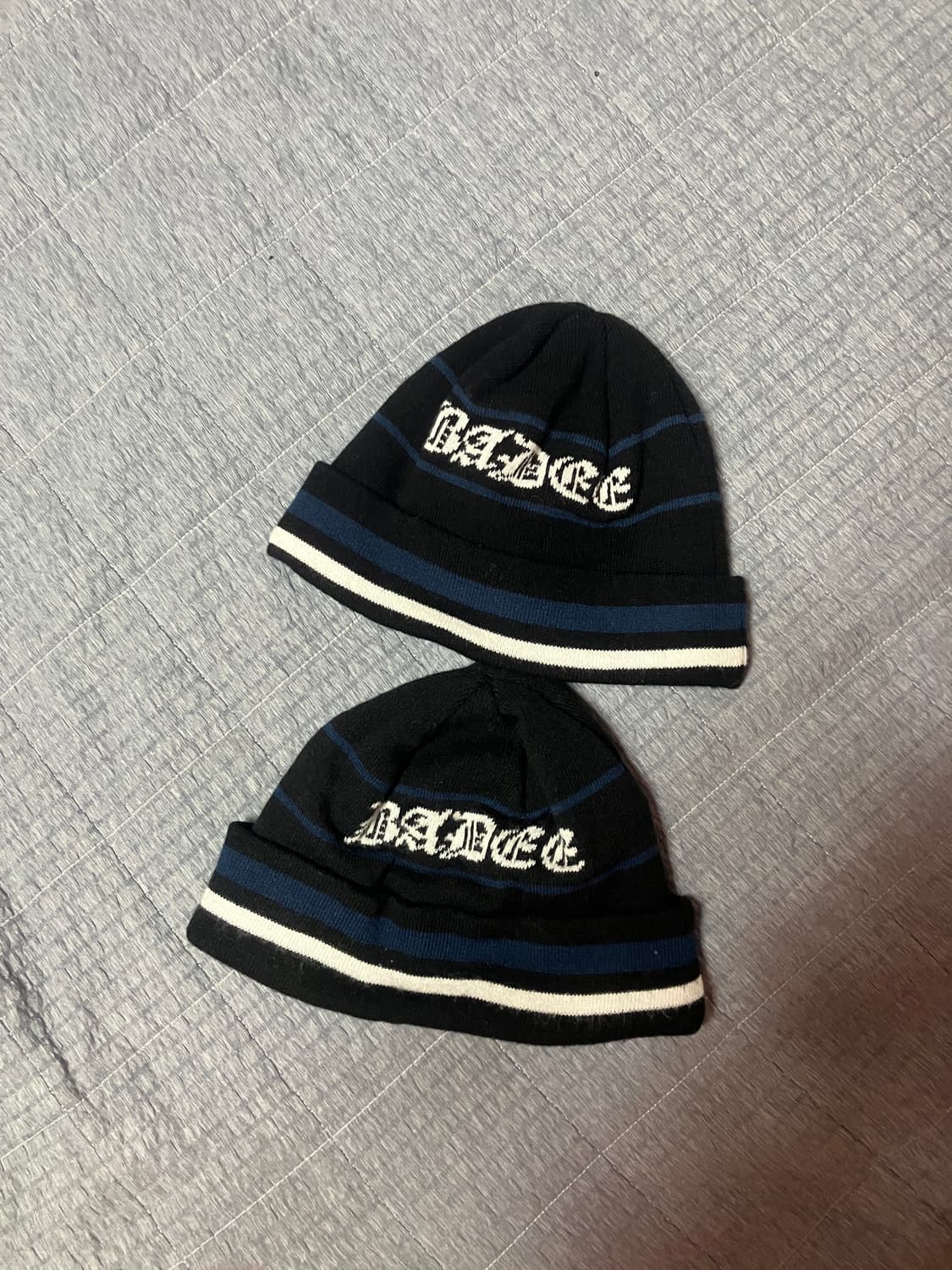 배디 BADEE 고딕 스트라이프 비니 블랙 블루 상품이미지3