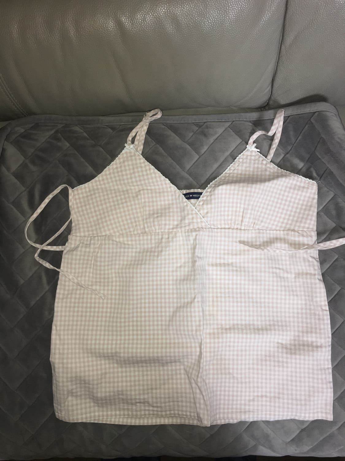 브랜디멜빌 핑크 체크 나시 블라우스 탑 상품이미지4