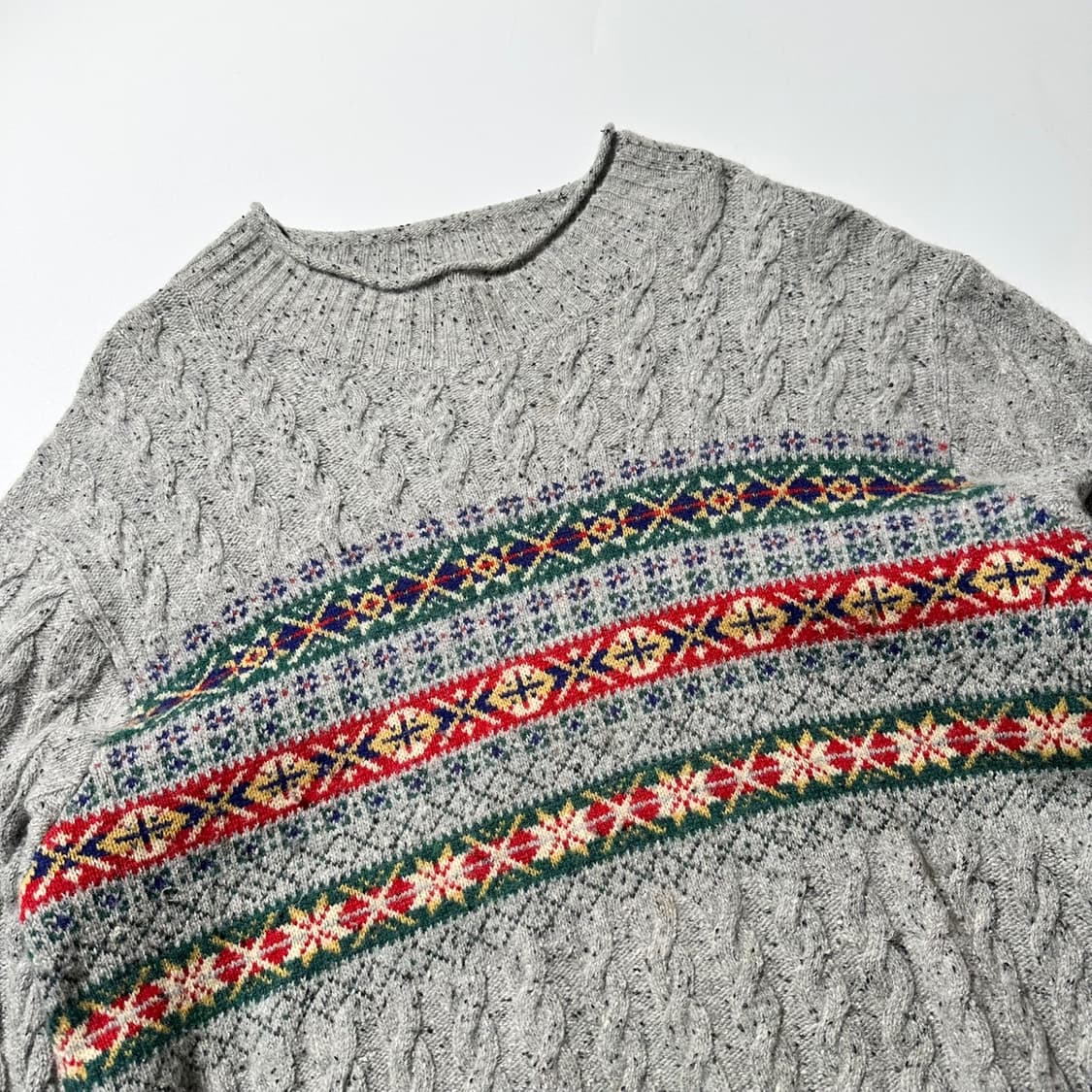 빔즈 플러스 페어아일 케이블 하이넥 니트 상품이미지3