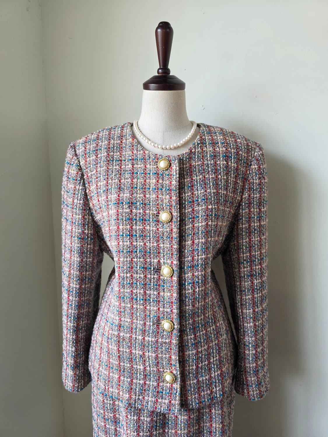 부클 트위드 셋업 상품이미지2