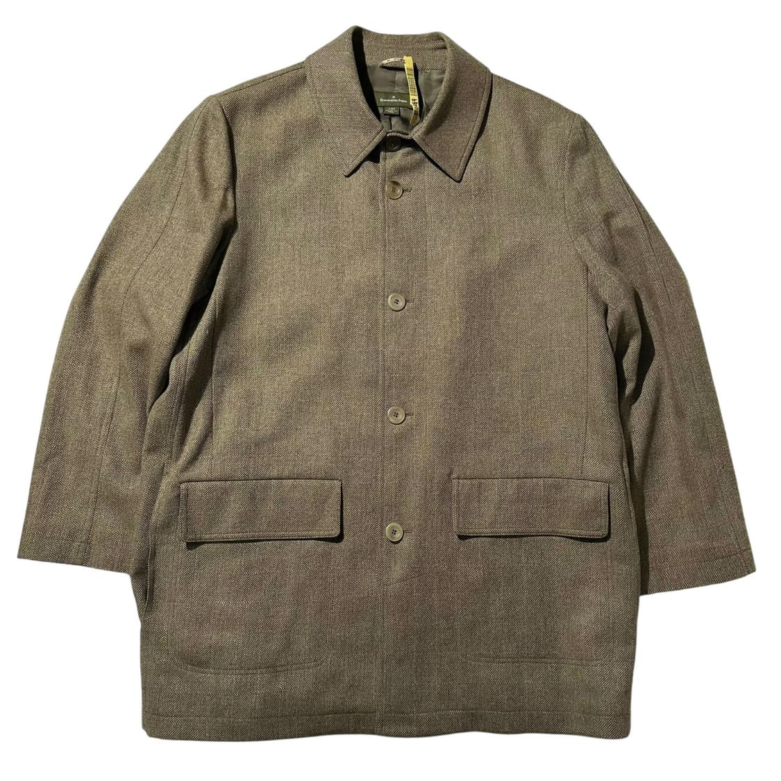 에르메네질도 제냐 울 헤링본 체크 싱글 코트 상품이미지1