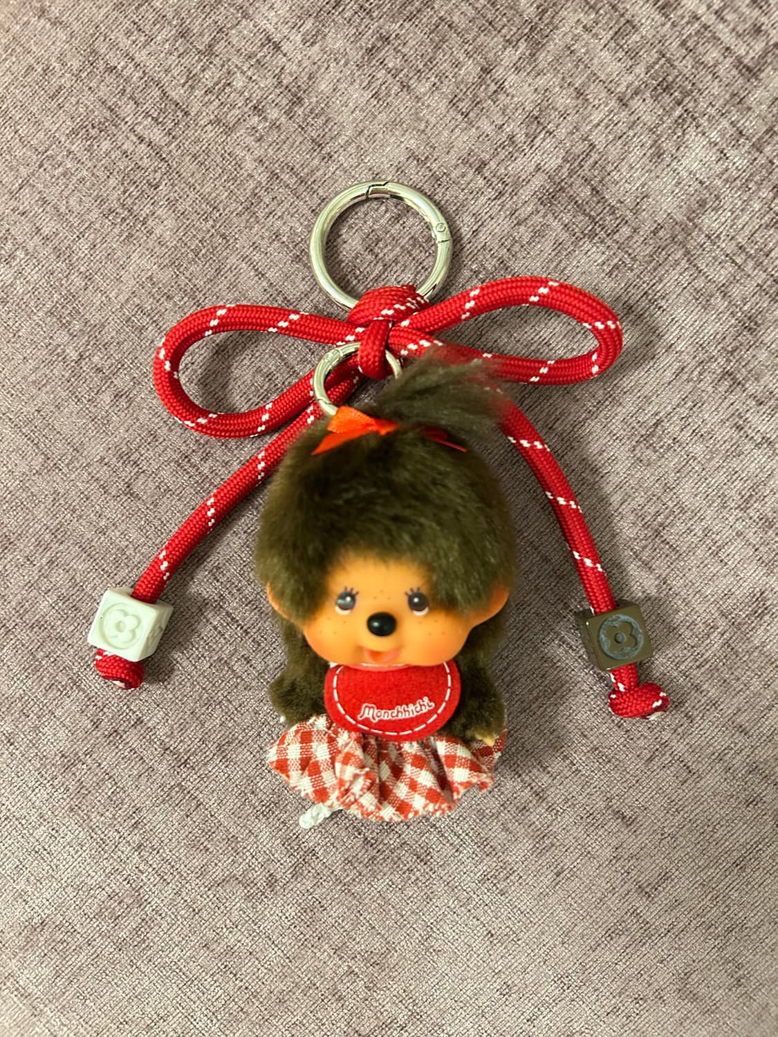 👚커스텀 ✂️ 🦧몬치치 인형 오리지널 대두 미니 키링(레드 체크 상품이미지2