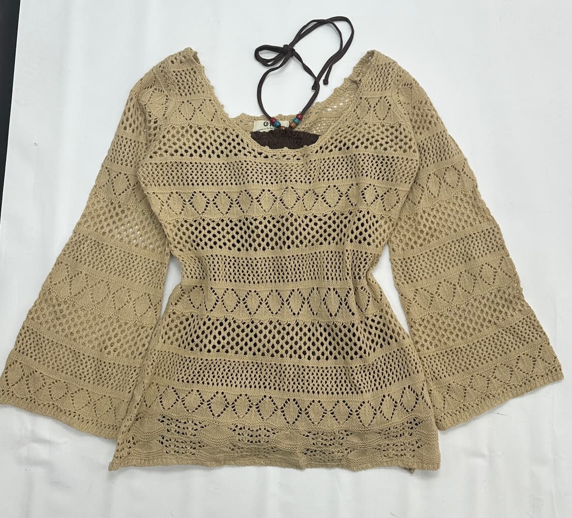 🐿️에스닉 홀터넥 코디세트🐿️ 니트 홀터넥 스커트 패턴 레이어드  상품이미지3