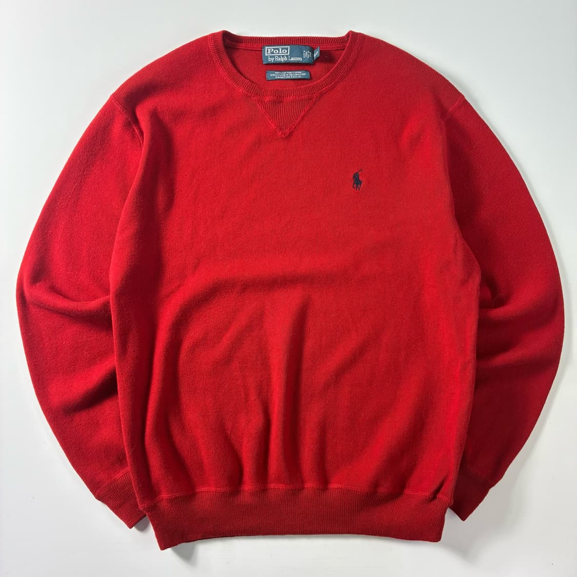 Polo  폴로 랄프로렌 90,s 자수 코튼 레드 라운드 니트  상품이미지1