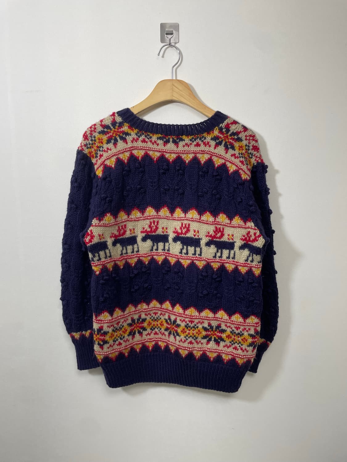 일본 빈티지 노르딕 디테일 헤비 니트 L - K44 상품이미지2