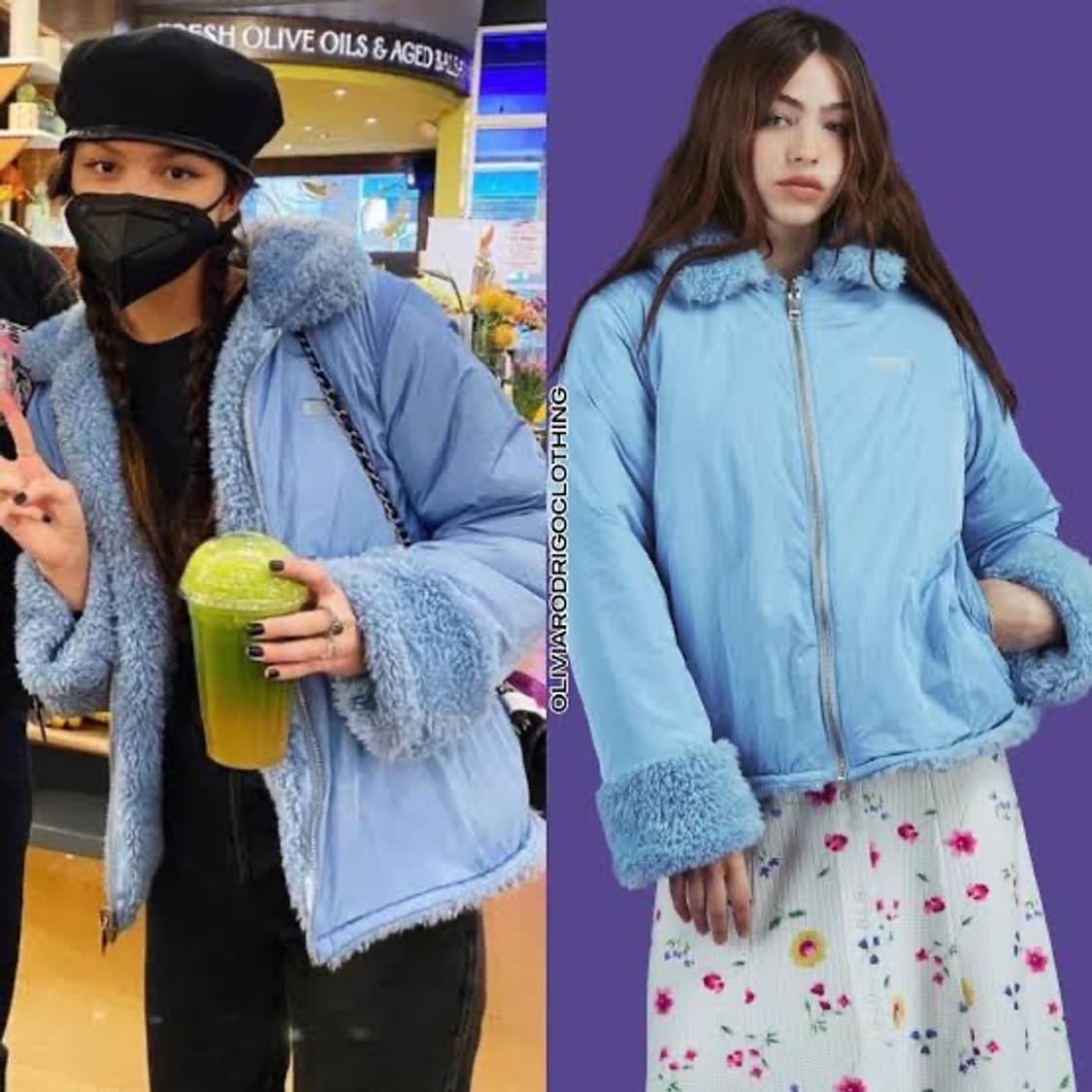 unif 유니프 ice jacket 하늘색 리버시블 패딩 자켓 후리스 상품이미지7