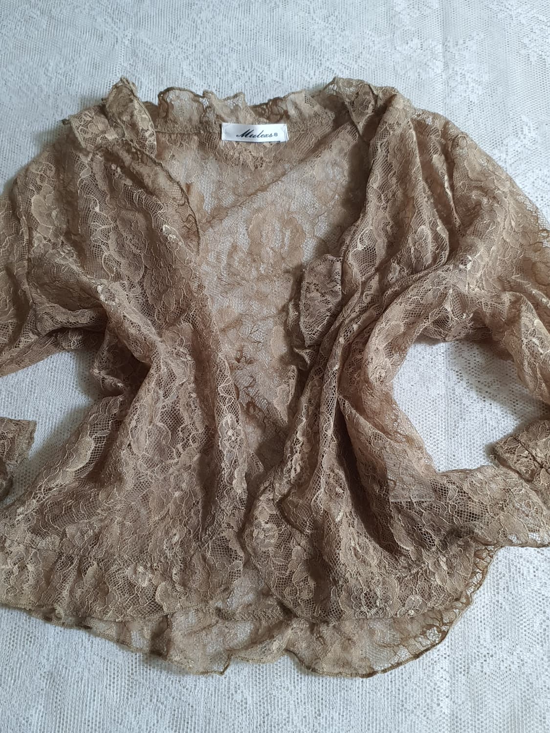 [일본빈티지] 갸루 레이스 프릴 반팔 가디건 상품이미지7