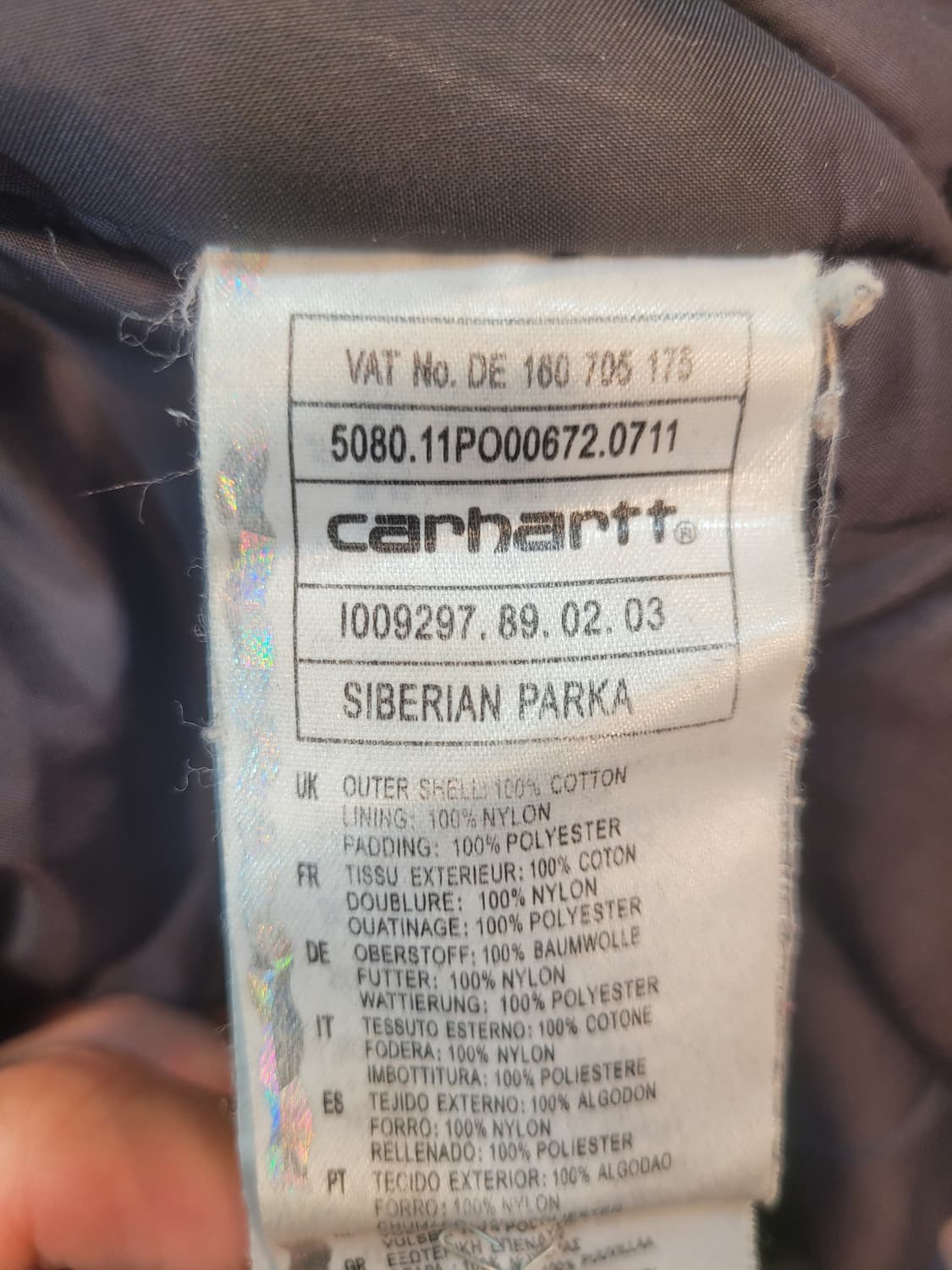 칼하트 WIP 시베리안 파카 블랙 S 상품이미지4