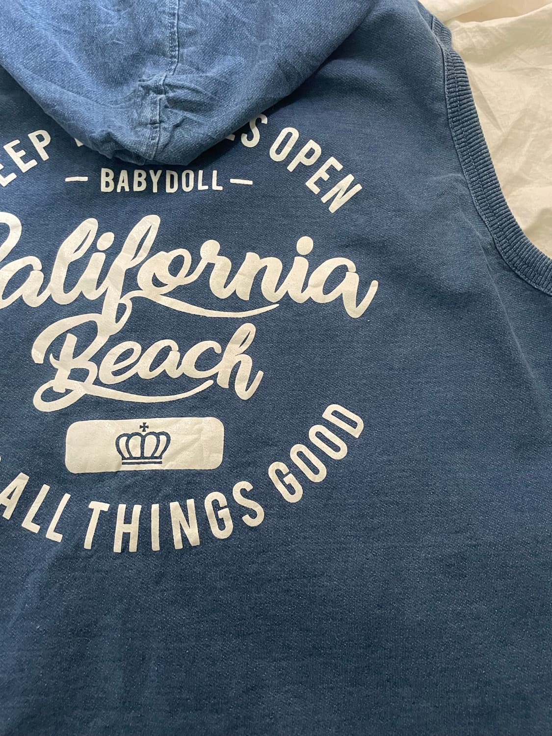 베이비돌 캘리포니아 후드 베스트 y2k 빈티지 워싱 상품이미지4
