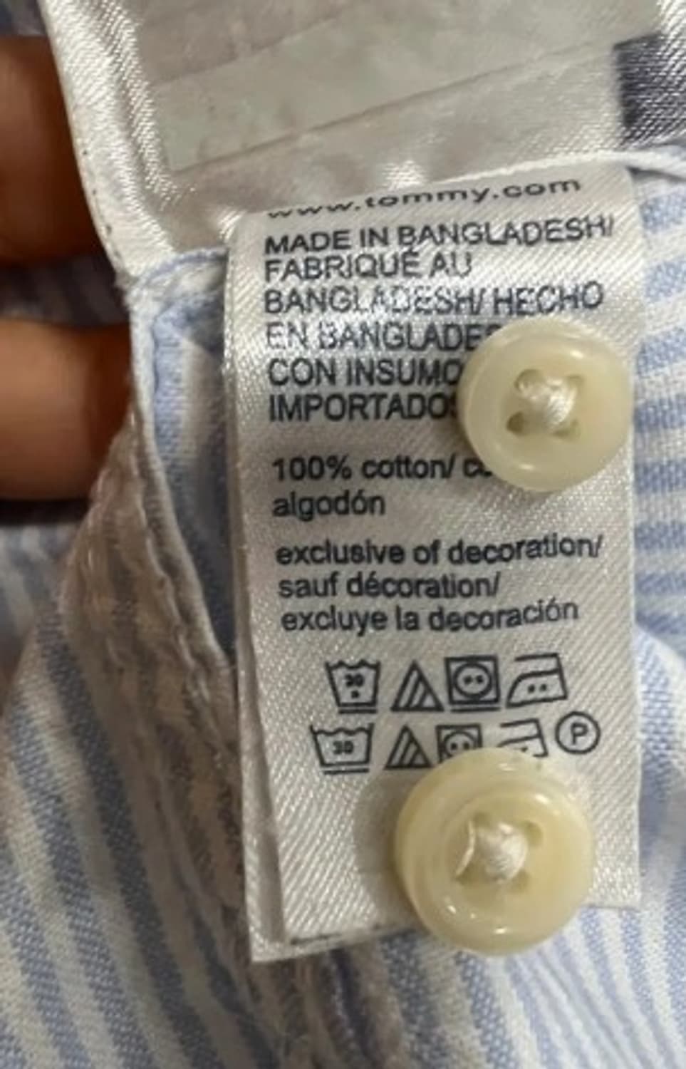 타미힐피거 남성 블루 스트라이프긴팔셔츠 M 상품이미지7