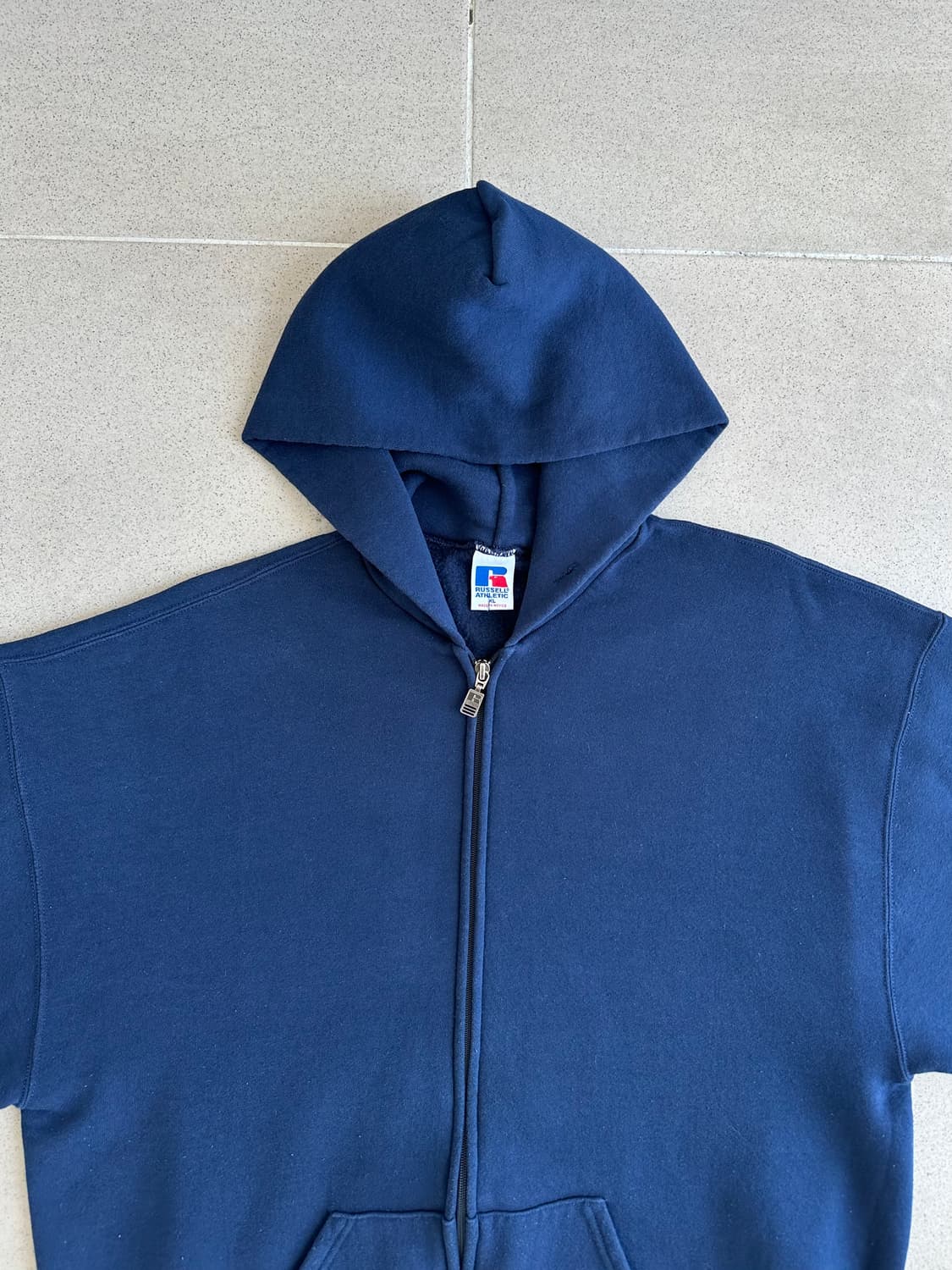 90s 빈티지 러셀 후드집업 네이비 XL 상품이미지4