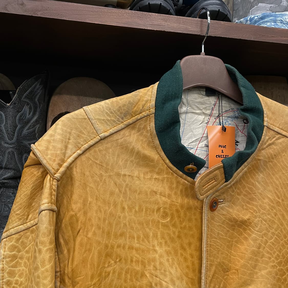 90s USA 빈티지 포켓 리얼레더 자켓 상품이미지3