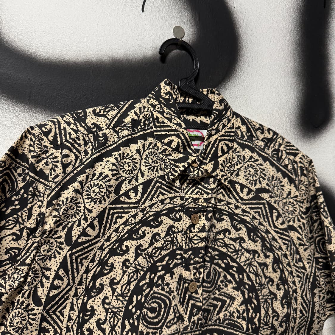 VTG 빈티지 에스닉 마오리 트라이벌 코튼 반팔 셔츠 상품이미지3