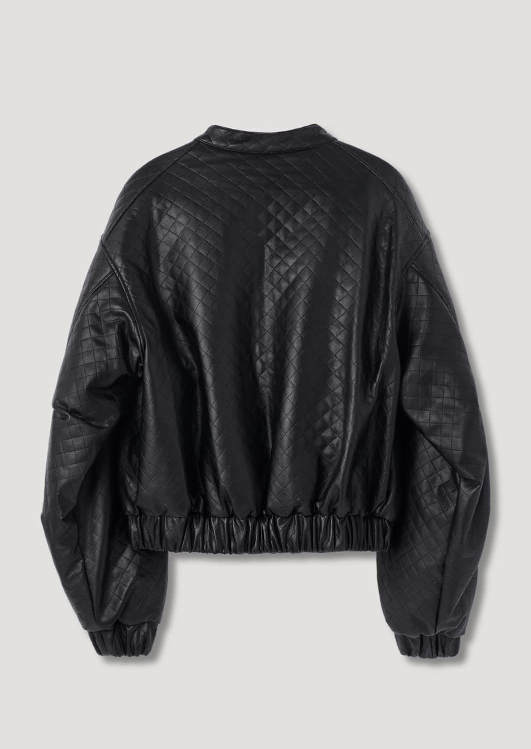 [PESTO] diamond quilting lether jumper 상품이미지3