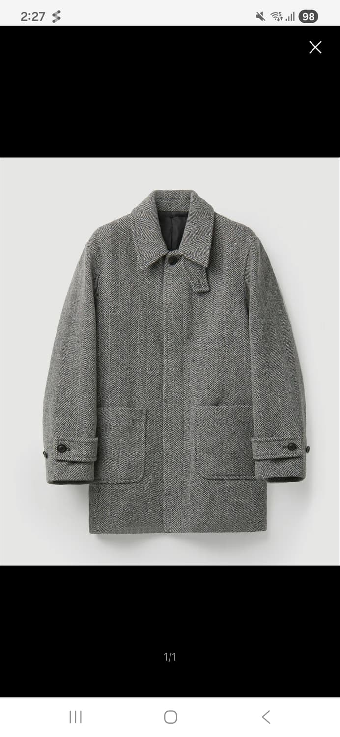 쿠어 해링본 하프 코트 상품이미지1