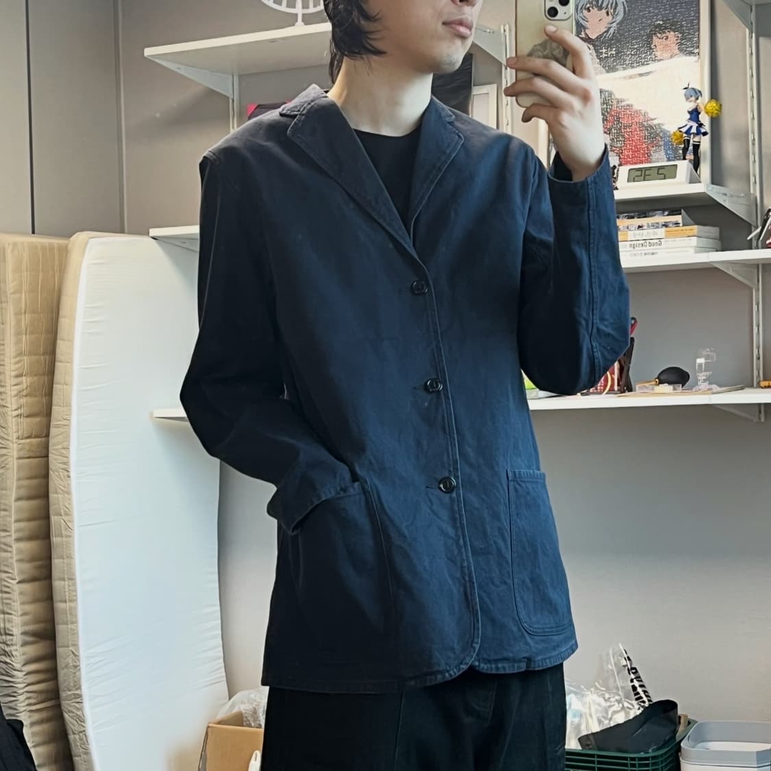 코모리 코튼 트윌 3버튼 싱글 자켓 상품이미지2