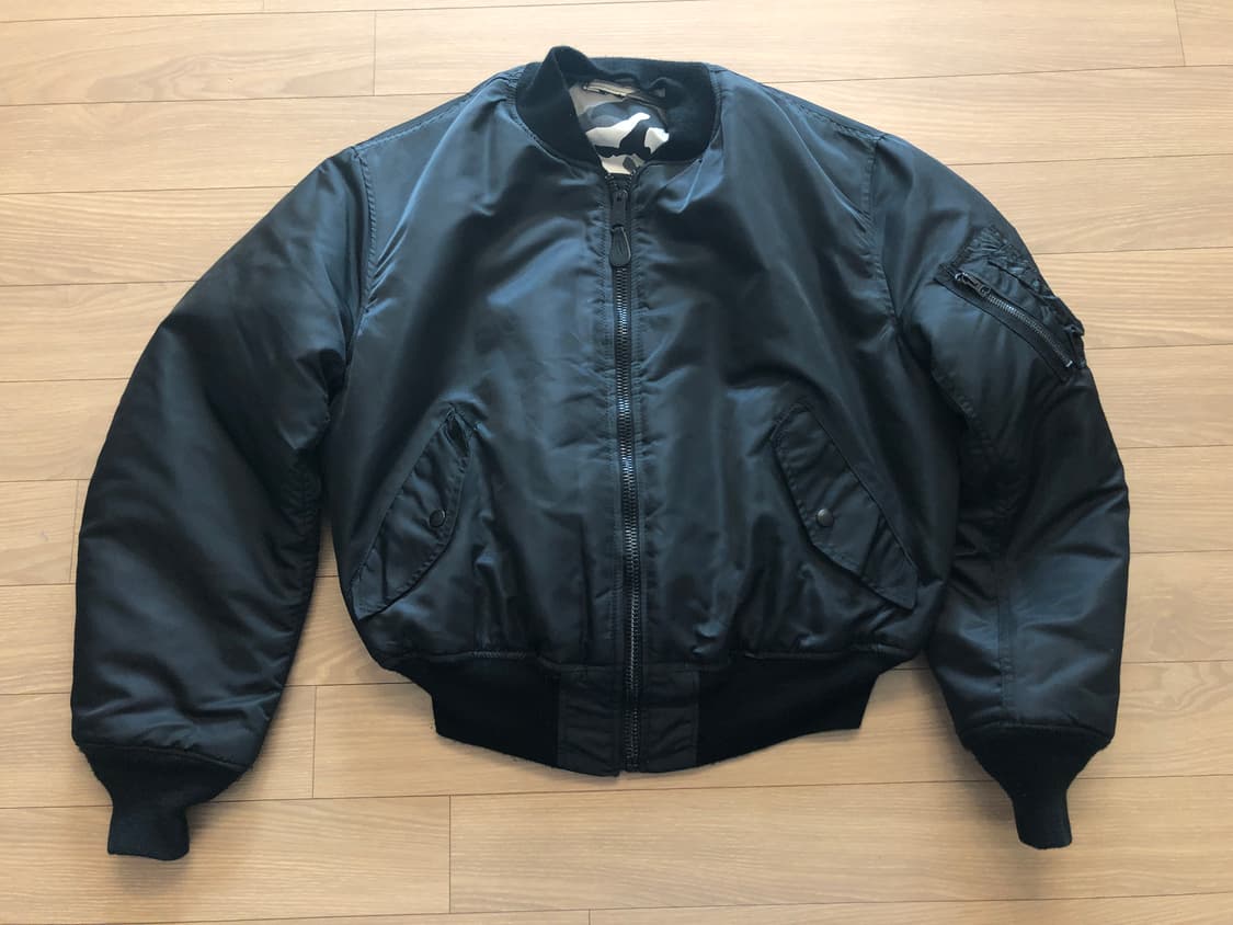 90s HOPE mfg 블랙 MA-1 시티 카모 안감 상품이미지2