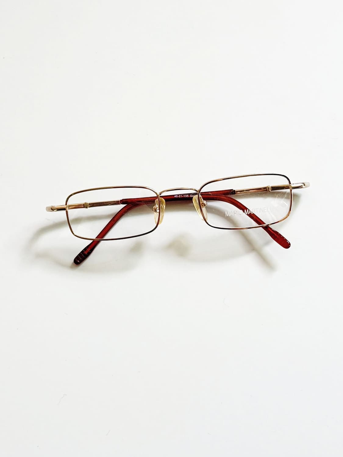 90s MARIO MARTINELLI 골드 슬림 스퀘어 빈티지 안경 상품이미지1