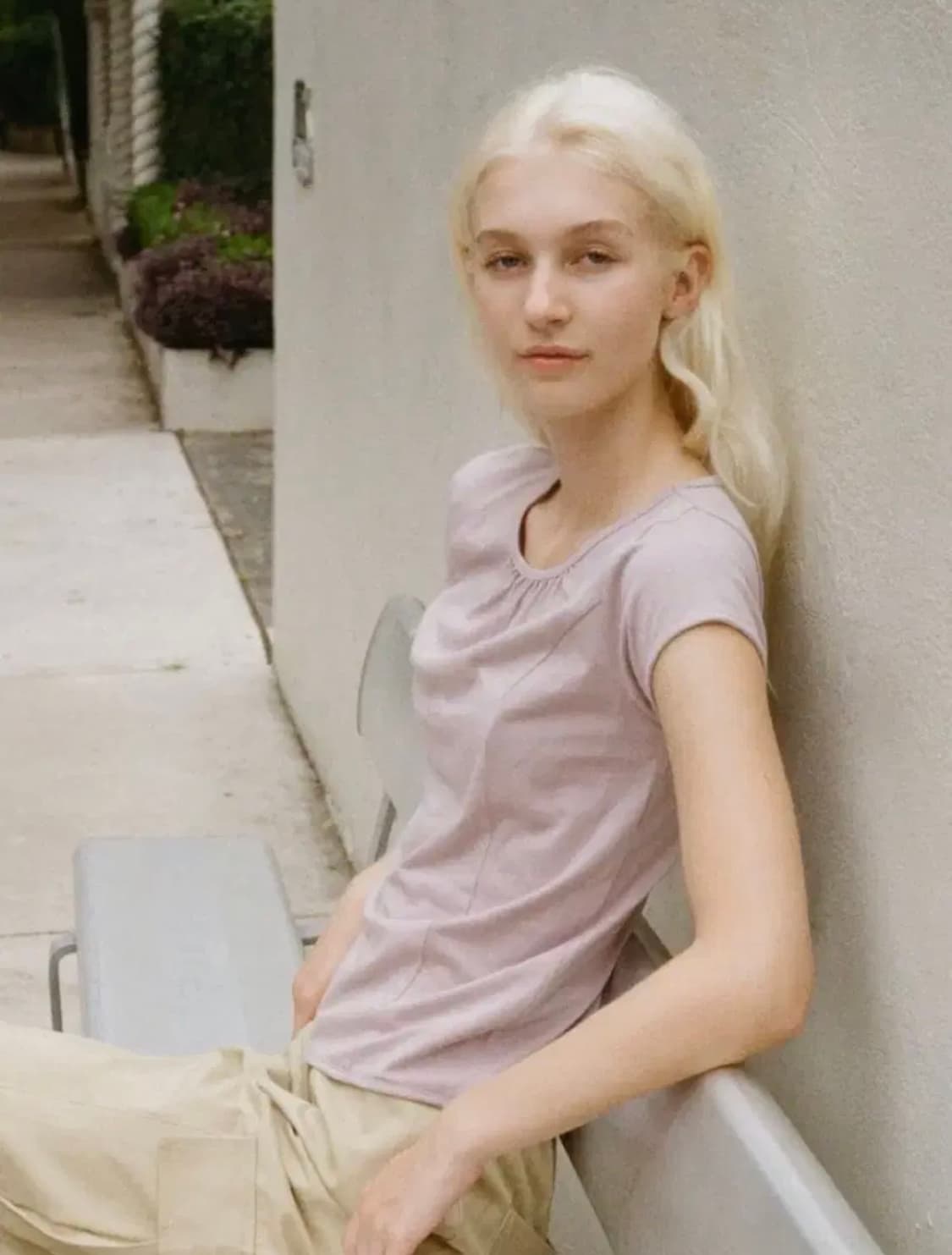 페스토) SHIRRING T-SHIRT ROSE 상품이미지2