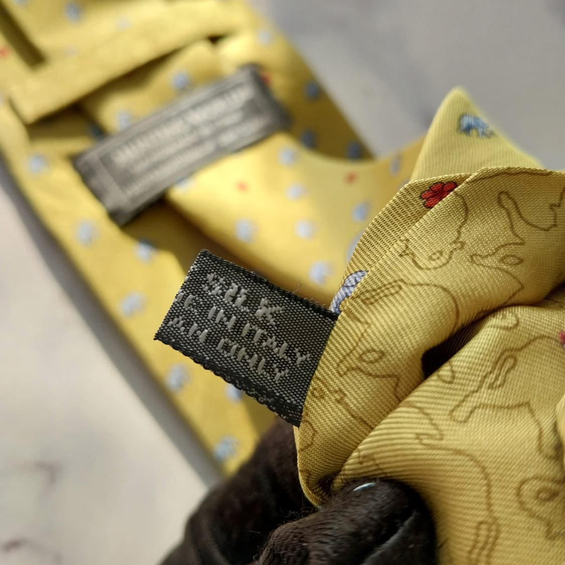 헌팅월드 실크 라임 코끼리 패턴 넥타이 9.4cm A등급 K1749
 상품이미지10