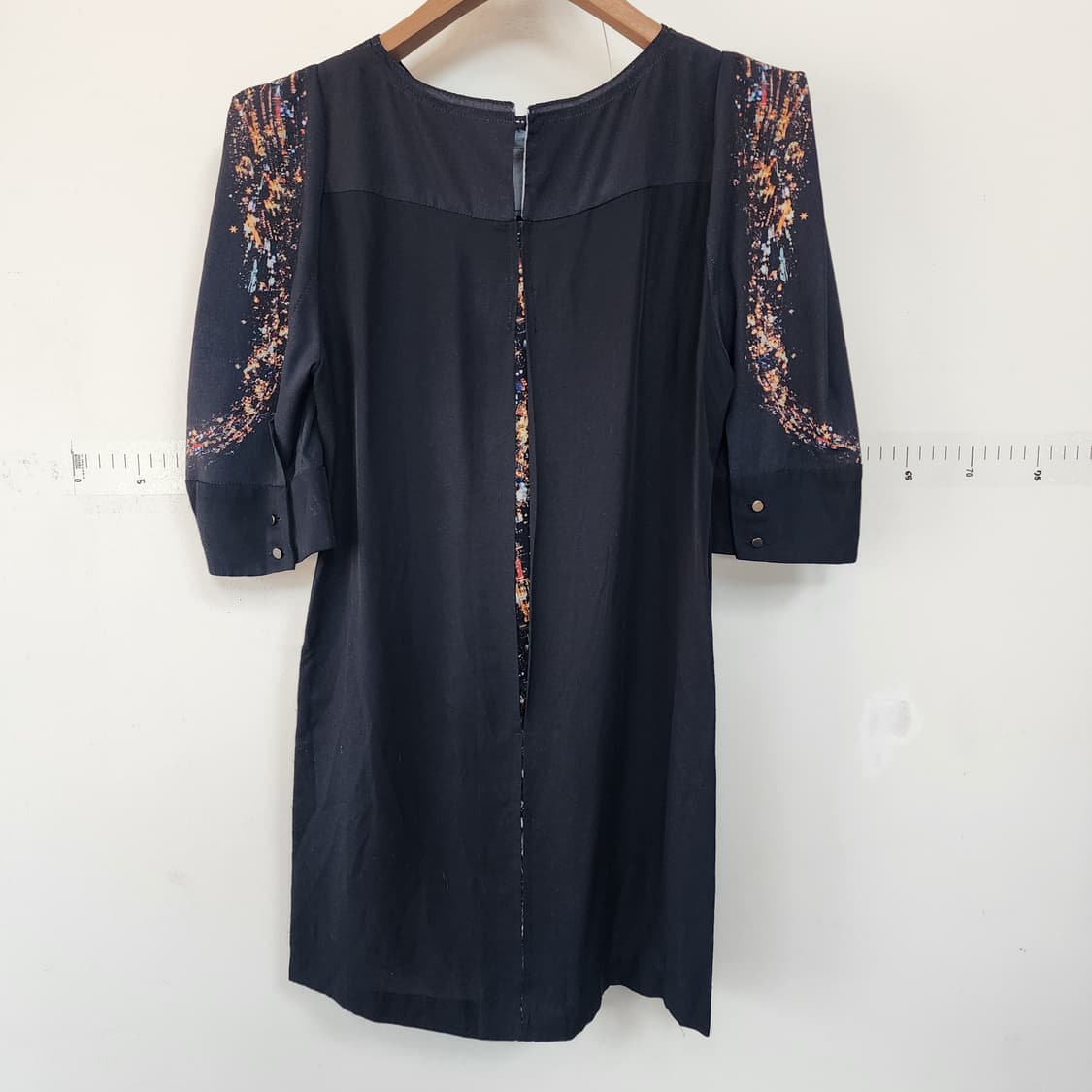 SJSJ 블랙 반팔 프린팅 원피스 상품이미지3