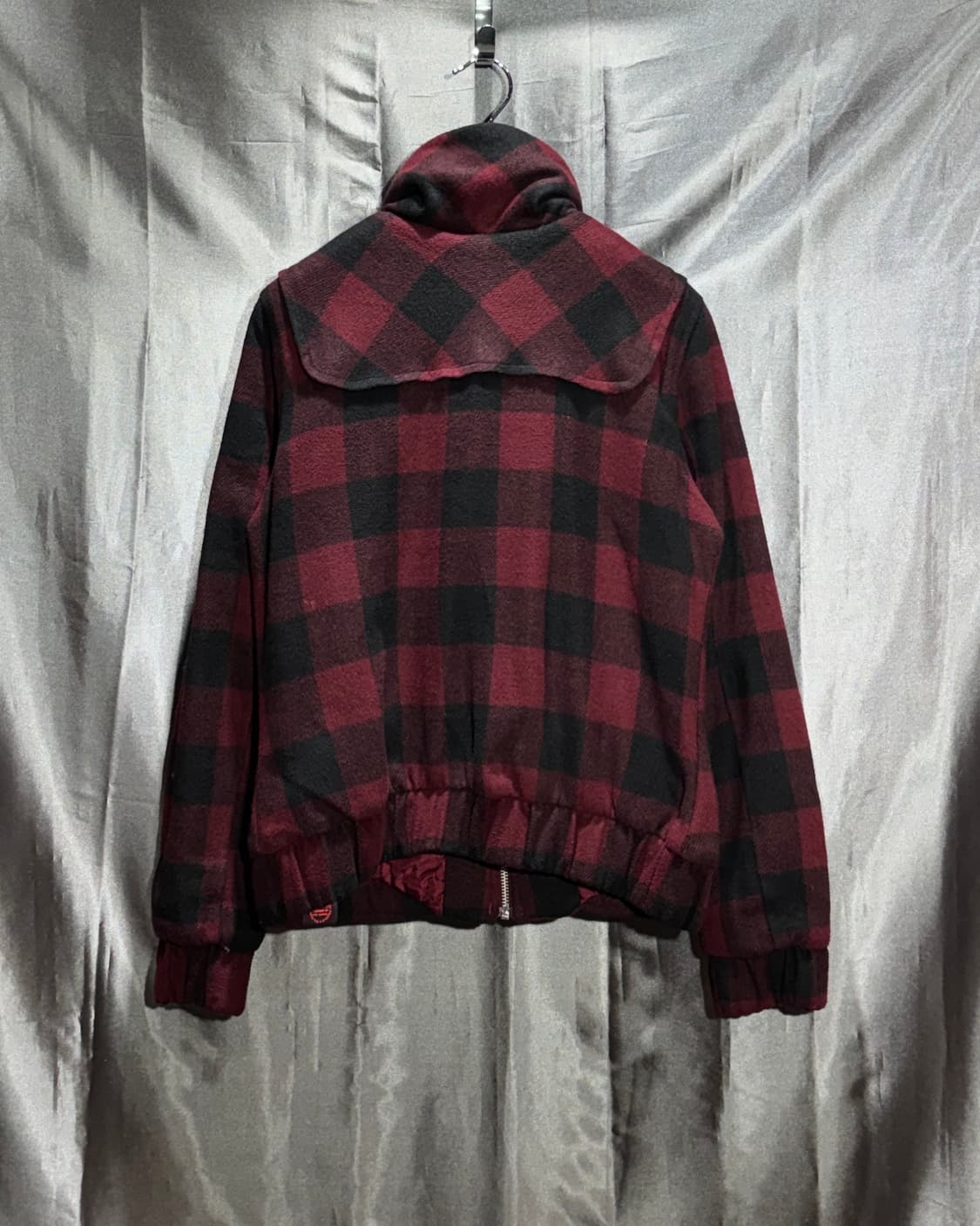 S 아디다스 파이어버드 레드 타탄체크 롱카라 자켓 상품이미지3