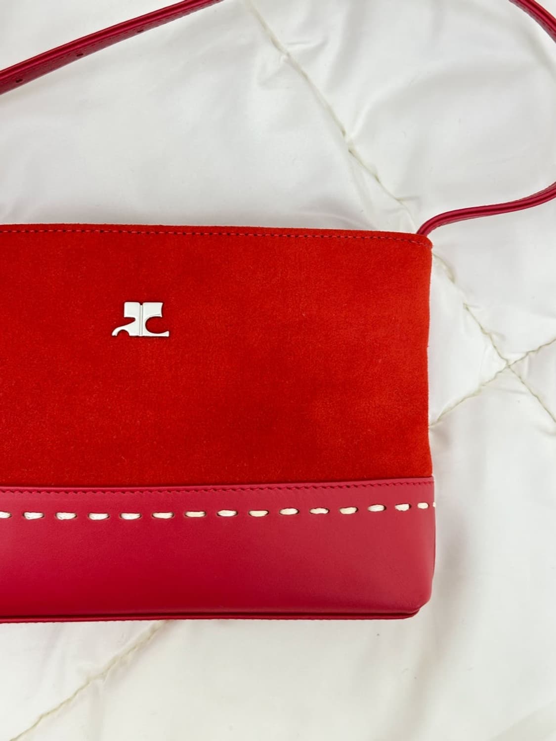 courreges / 꾸레쥬 레드 스웨이드 미니 숄더백  상품이미지3