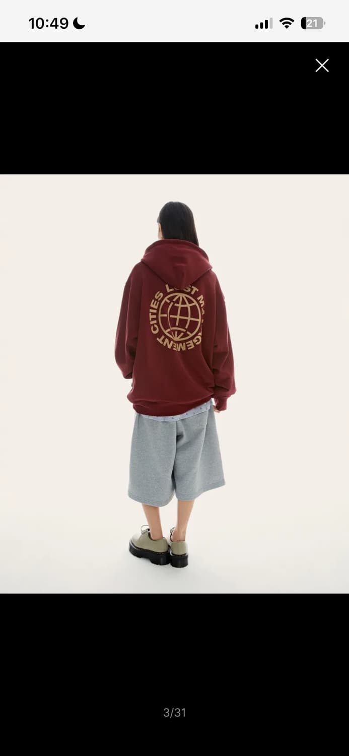 엘엠씨 버건디 후드티 상품이미지5