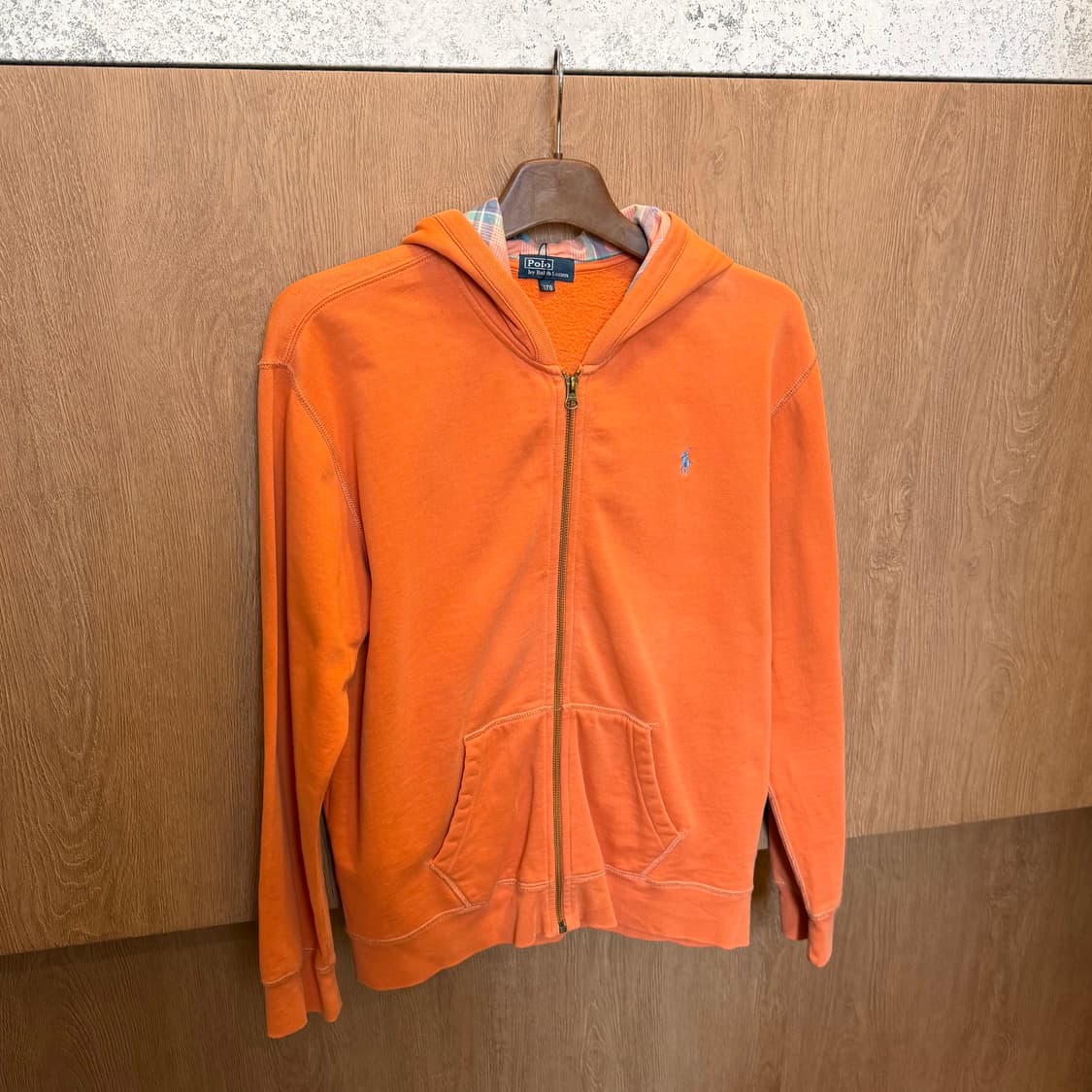 폴로 랄프 로렌 후드 집업 로고 자수 디테일 레귤러핏 오렌지 상품이미지1