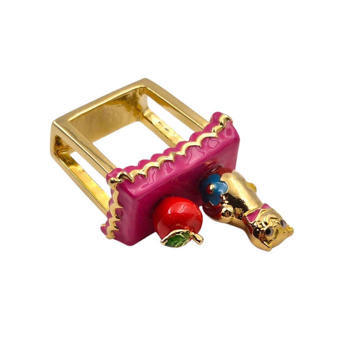 가글 사과 고양이 하우스 스퀘어 볼드링 상품이미지5