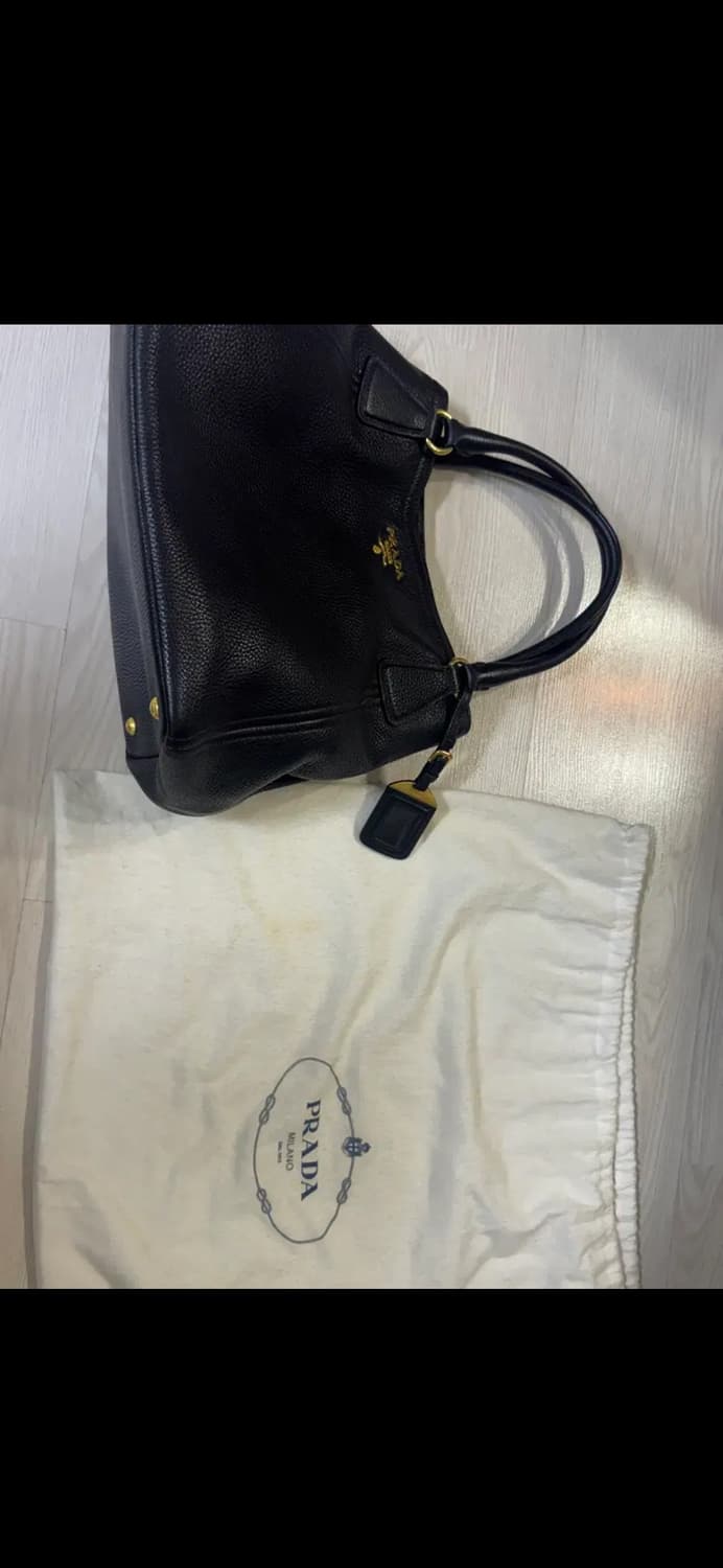 프라다 블랙 레더 토트백 상품이미지5