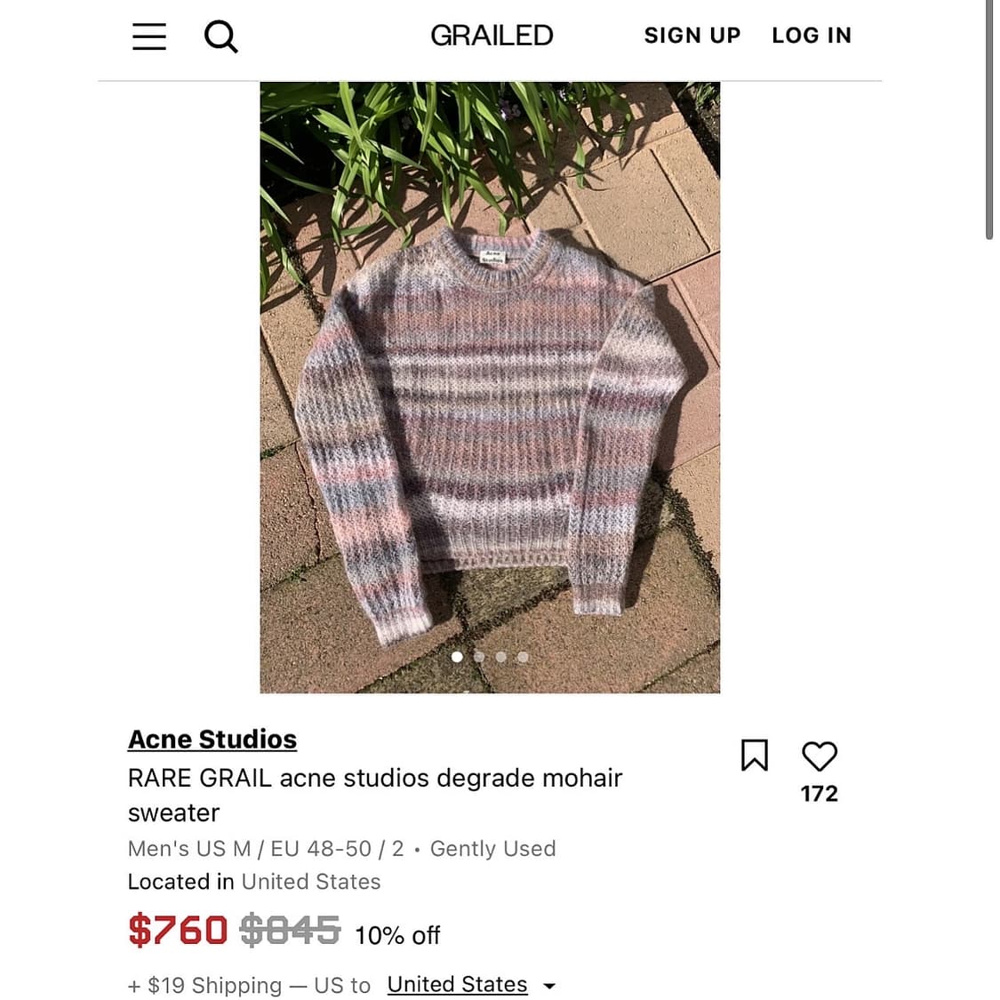 아크네 스튜디오 18AW 모헤어 스웨터  상품이미지2