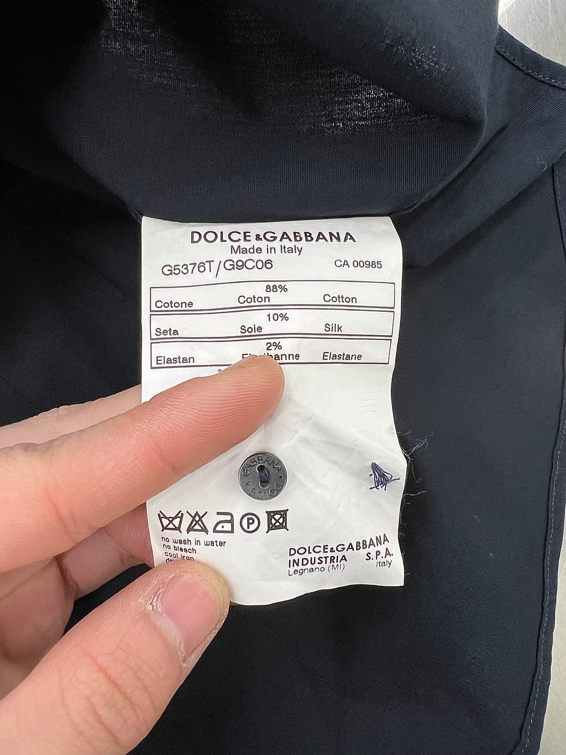 돌체앤가바나 블랙 차이나 스탠 카라 린넨 코튼 블렌디드 셔츠 상품이미지8