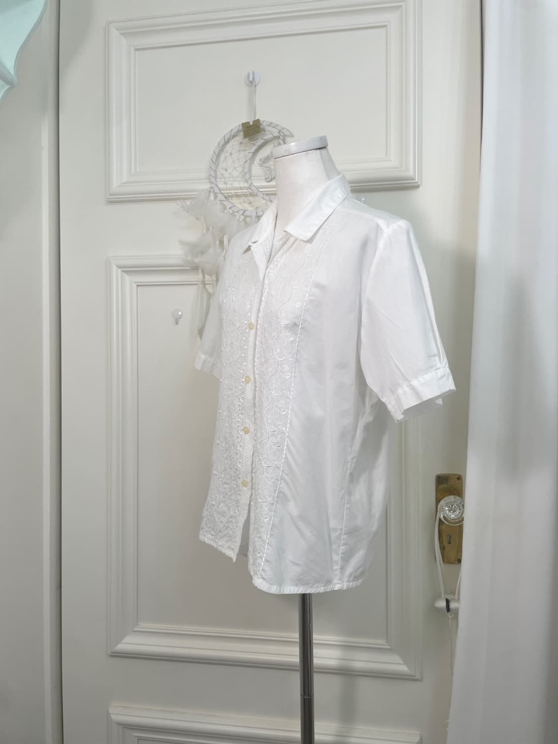 white lace embroidery cotton summer blou 상품이미지2