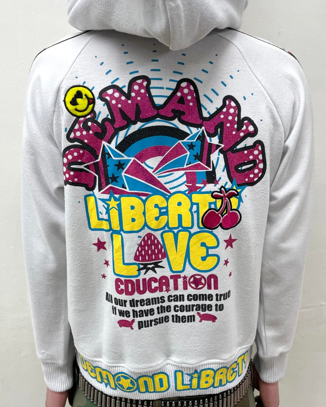 Retro Strawberry Multi-White Hooded Zip 상품이미지3