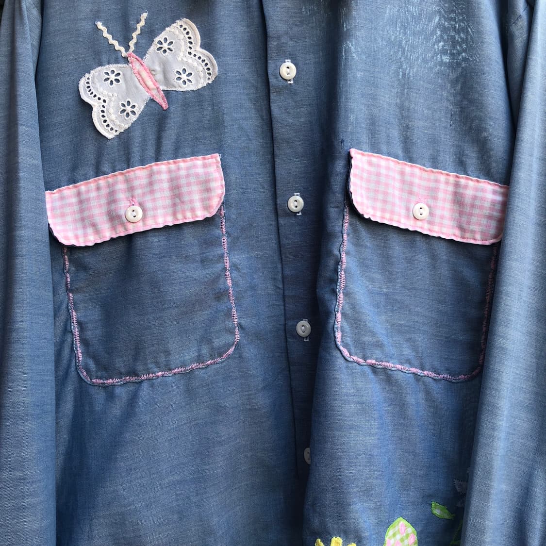 70s Bigmac chambray shirt-M 상품이미지3