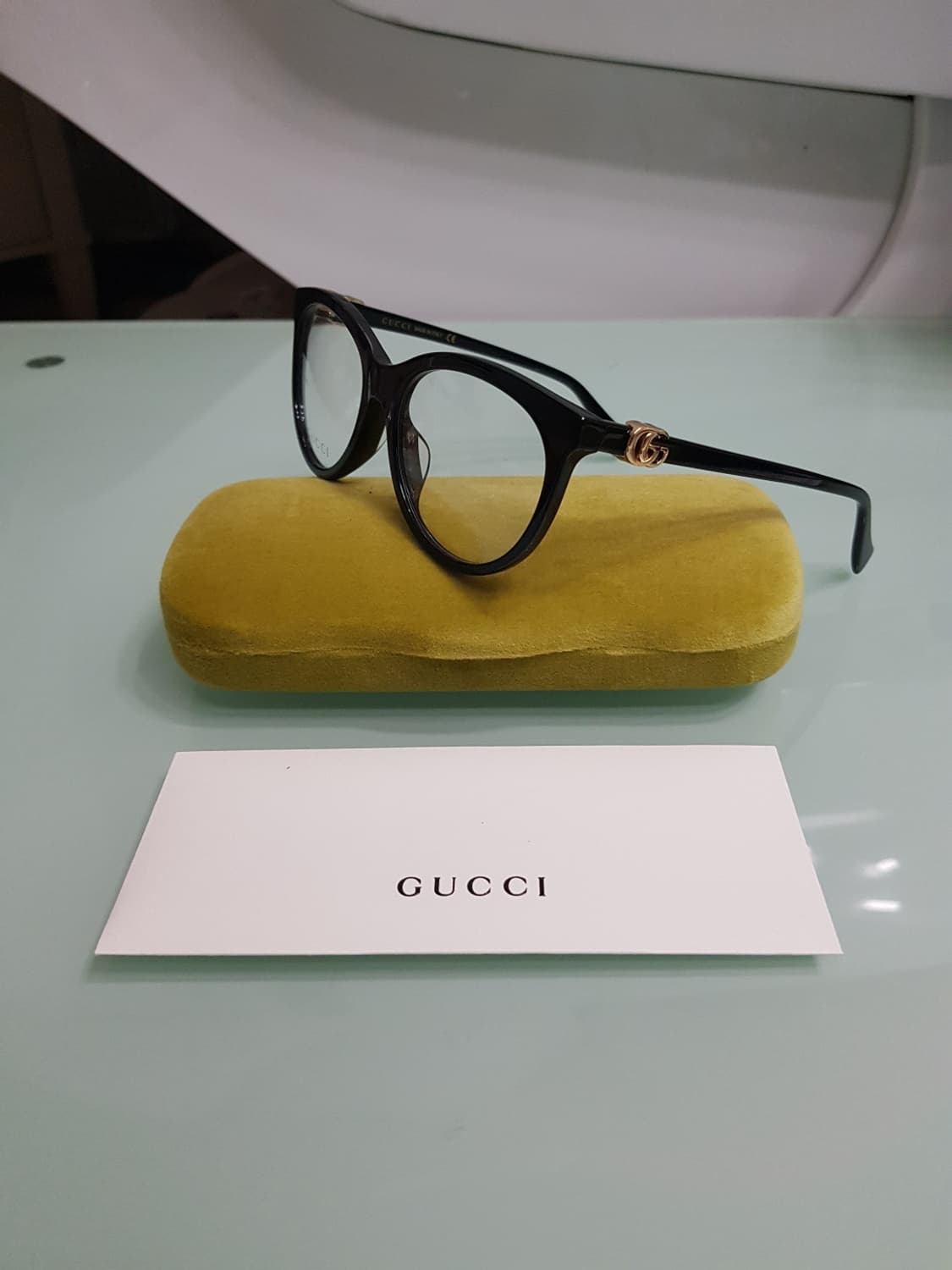새상품 정품)구찌 GG 로고 블랙 뿔테 안경 상품이미지6